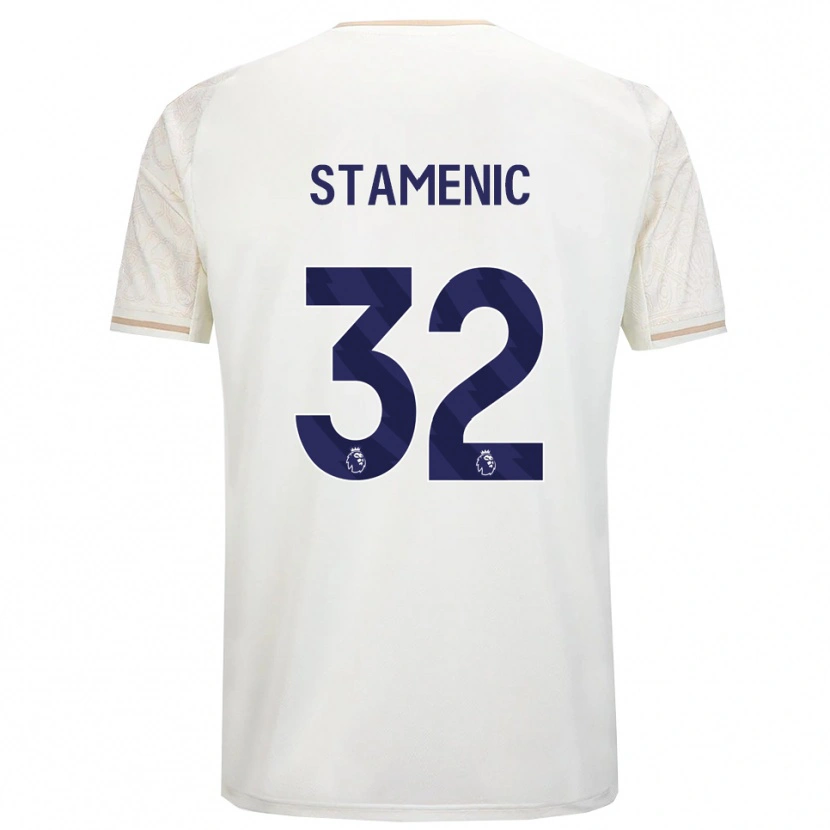 Danxen Mujer Camiseta Marko Stamenic #32 Blanco Roto Negro 2ª Equipación 2025/26 La Camisa México