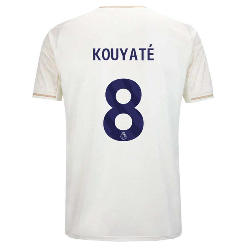 Danxen Mujer Camiseta Cheikhou Kouyate #8 Blanco Roto Negro 2ª Equipación 2025/26 La Camisa México