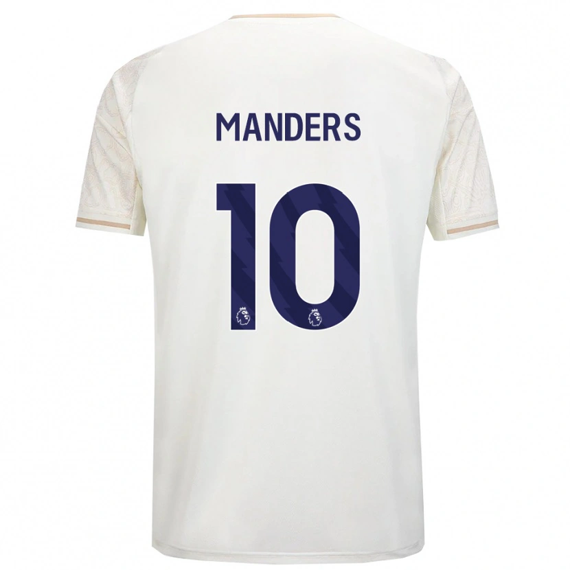 Danxen Mujer Camiseta Holly Manders #10 Blanco Roto Negro 2ª Equipación 2025/26 La Camisa México