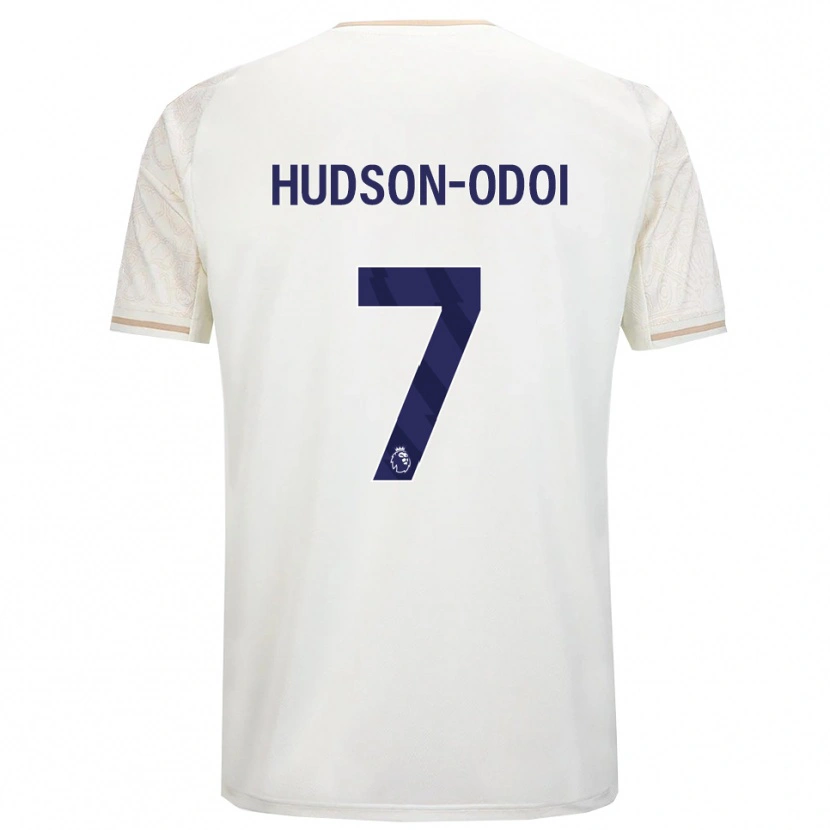 Danxen Mujer Camiseta Callum Hudson-Odoi #7 Blanco Roto Negro 2ª Equipación 2025/26 La Camisa México