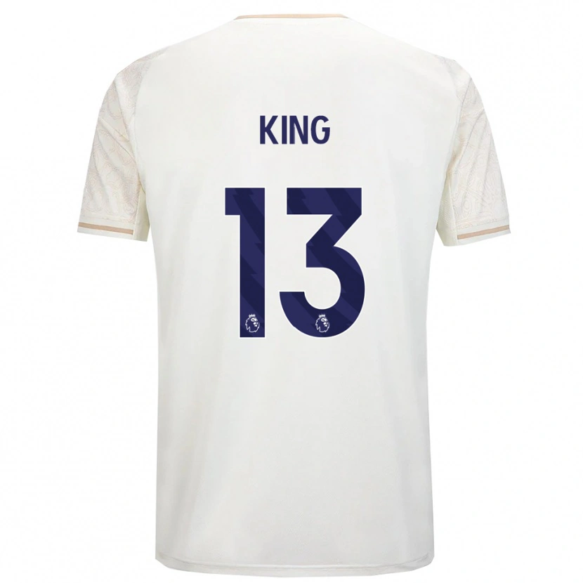 Danxen Mujer Camiseta Leo King #13 Blanco Roto Negro 2ª Equipación 2025/26 La Camisa México