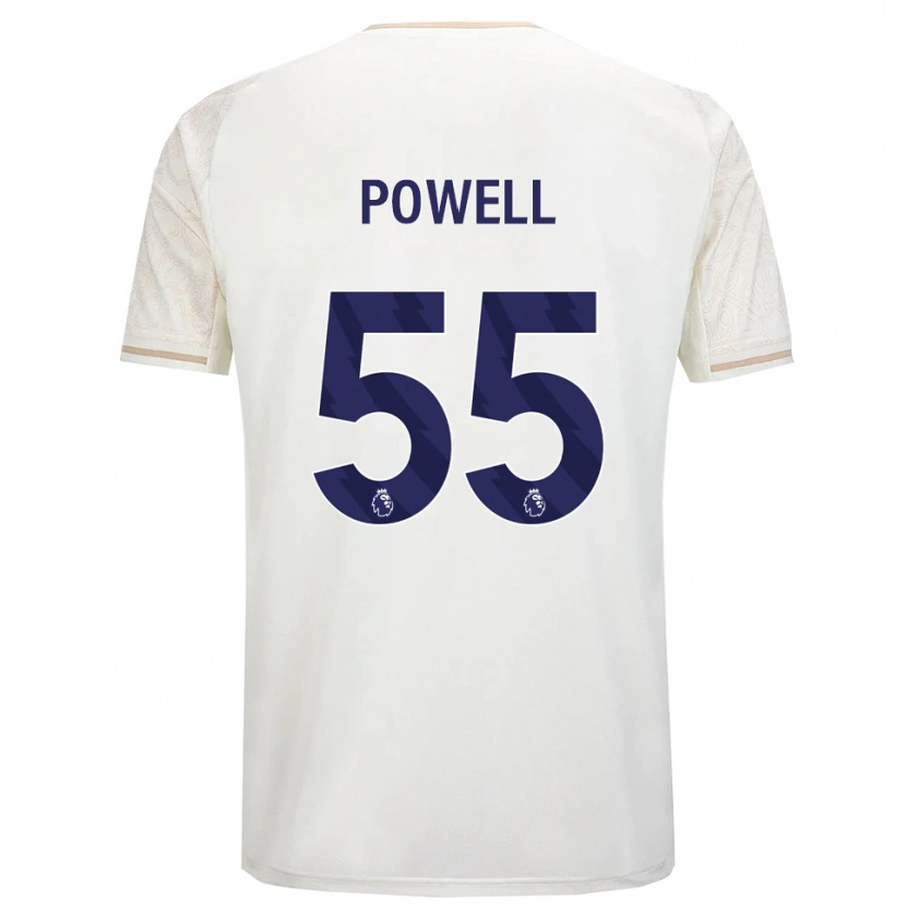 Danxen Mujer Camiseta Josh Powell #55 Blanco Roto Negro 2ª Equipación 2025/26 La Camisa México