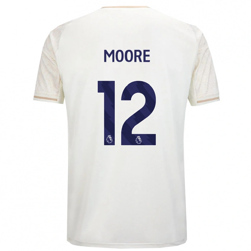 Danxen Mujer Camiseta Daniel Moore #12 Blanco Roto Negro 2ª Equipación 2025/26 La Camisa México