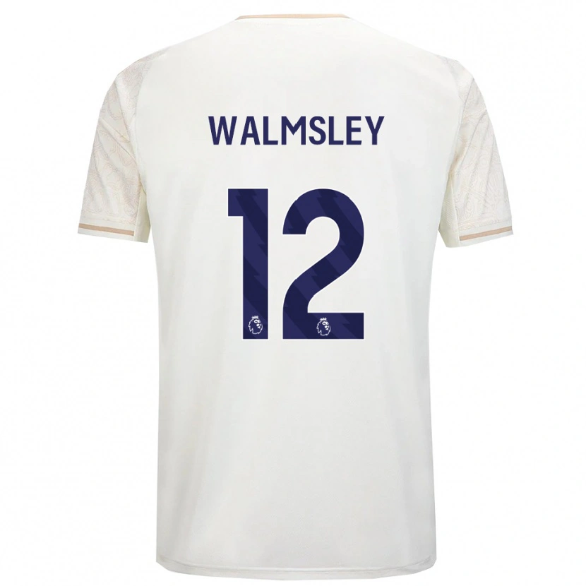 Danxen Mujer Camiseta Joseph Walmsley #12 Blanco Roto Negro 2ª Equipación 2025/26 La Camisa México