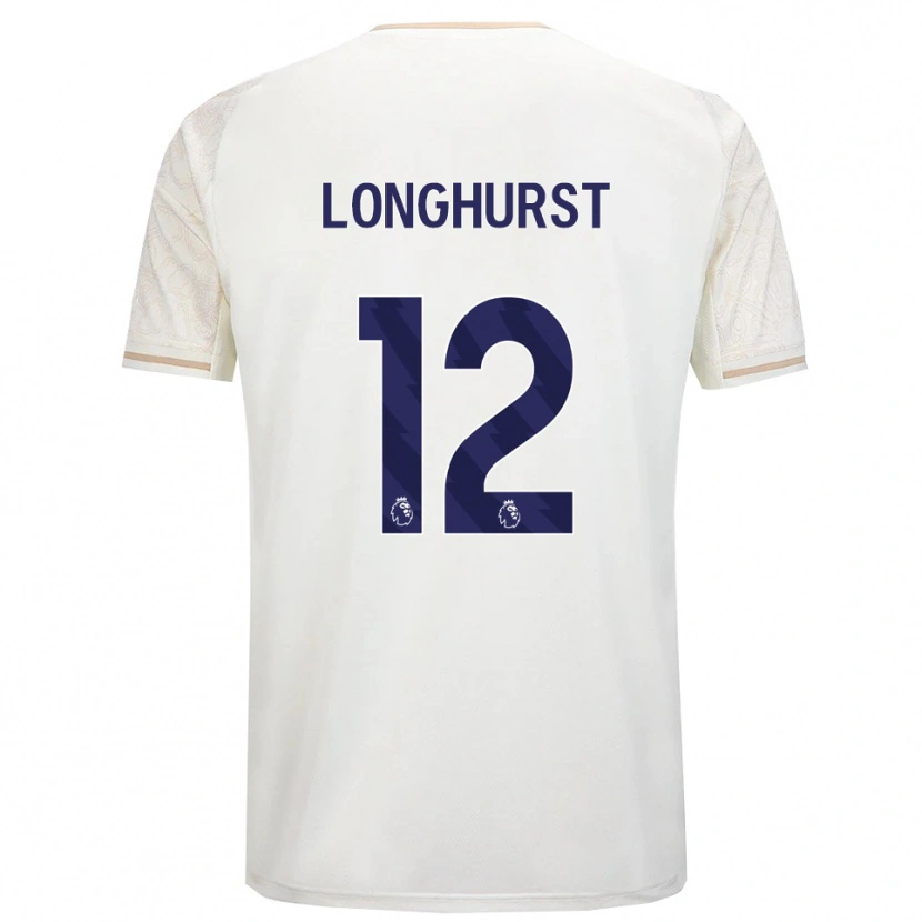 Danxen Mujer Camiseta Kate Longhurst #12 Blanco Roto Negro 2ª Equipación 2025/26 La Camisa México