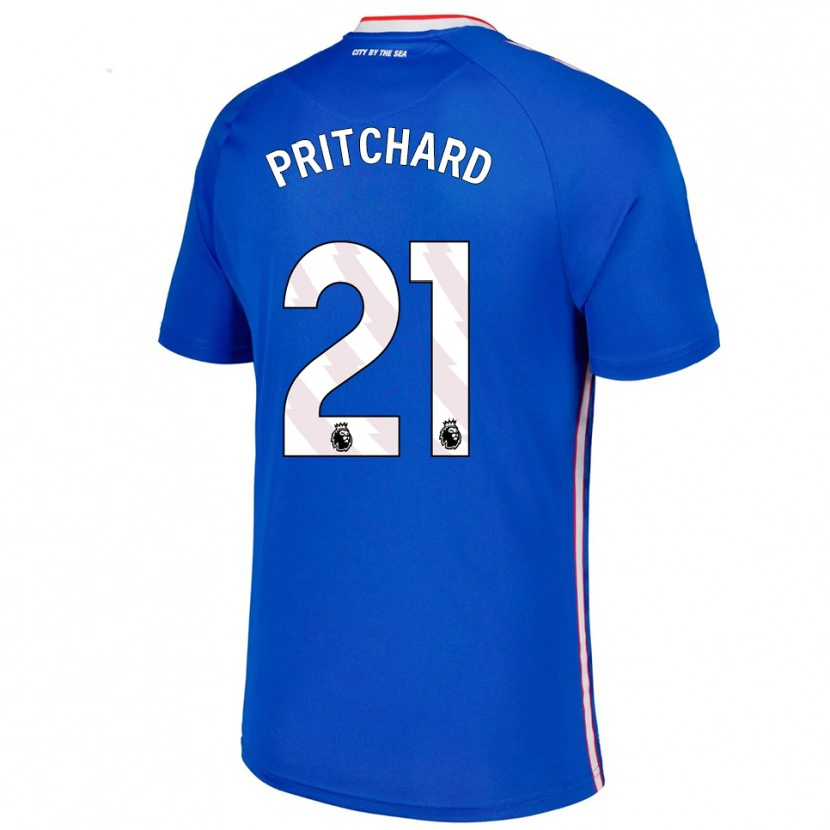 Danxen Mujer Camiseta Alex Pritchard #21 Azul Blanco 2ª Equipación 2025/26 La Camisa México
