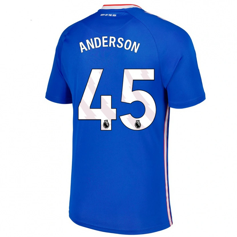 Danxen Mujer Camiseta Joe Anderson #45 Azul Blanco 2ª Equipación 2025/26 La Camisa México