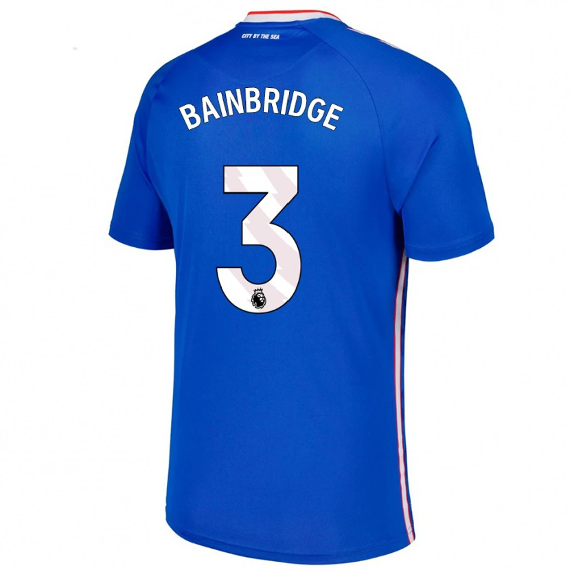 Danxen Mujer Camiseta Oliver Bainbridge #3 Azul Blanco 2ª Equipación 2025/26 La Camisa México