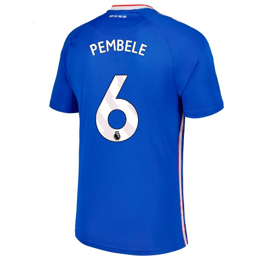 Danxen Mujer Camiseta Timothée Pembélé #6 Azul Blanco 2ª Equipación 2025/26 La Camisa México