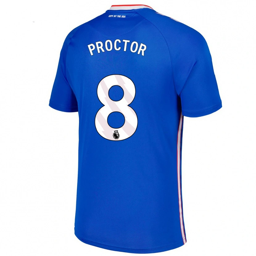 Danxen Mujer Camiseta Tom Proctor #8 Azul Blanco 2ª Equipación 2025/26 La Camisa México