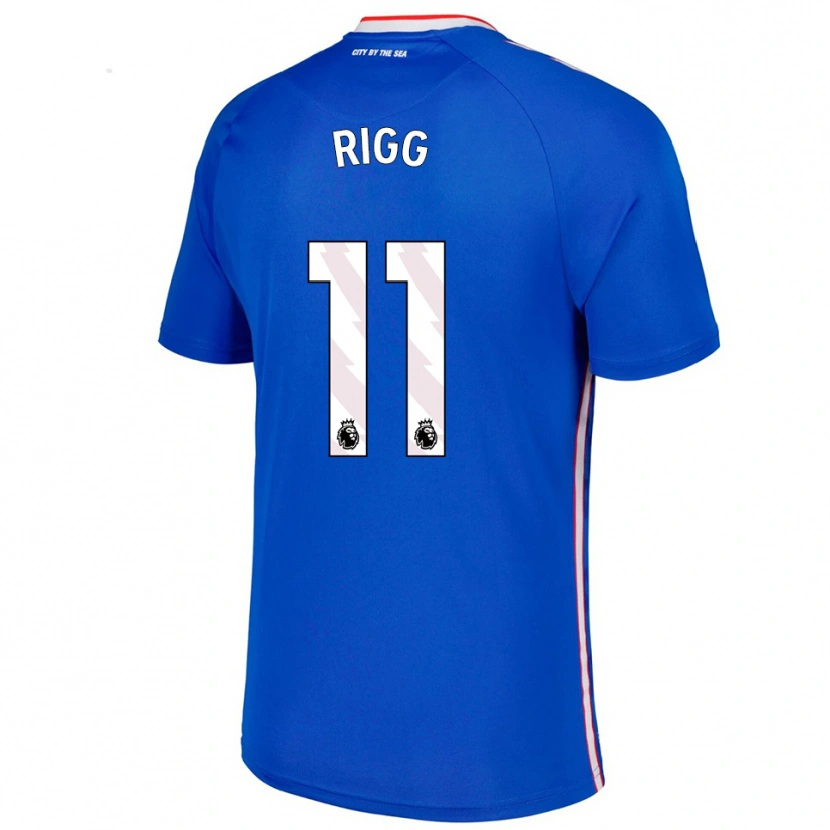 Danxen Mujer Camiseta Chris Rigg #11 Azul Blanco 2ª Equipación 2025/26 La Camisa México