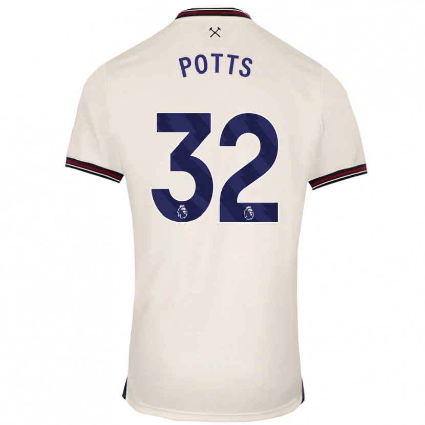 Danxen Mujer Camiseta Freddie Potts #32 Blanco Roto 2ª Equipación 2025/26 La Camisa México