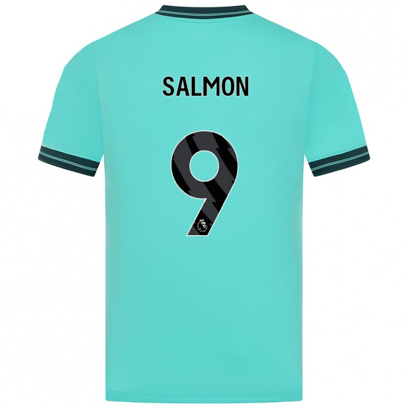 Danxen Mujer Camiseta Fabian Salmon #9 Celeste Verde 2ª Equipación 2025/26 La Camisa México