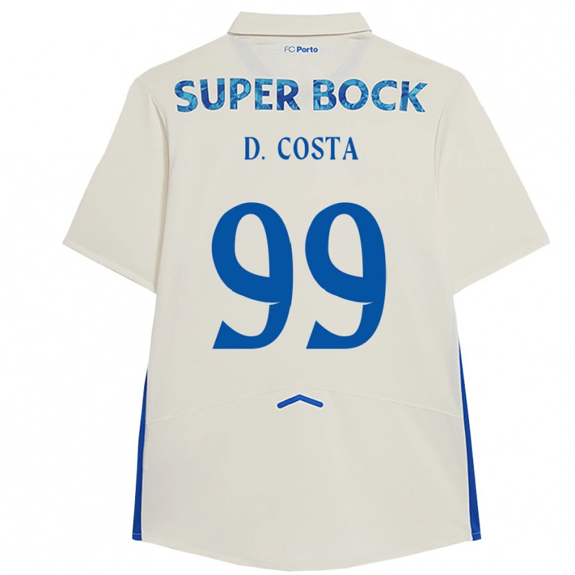 Danxen Mujer Camiseta Diogo Costa #99 Blanco Azul Equipación Tercera 2025/26 La Camisa México