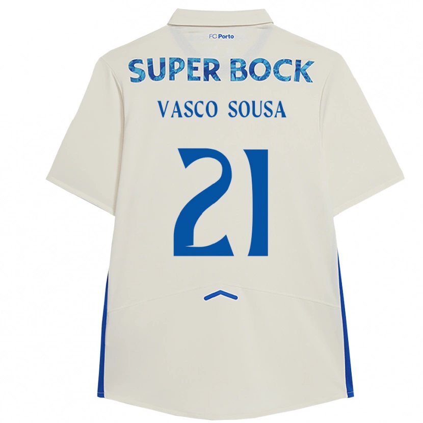 Danxen Mujer Camiseta Vasco Sousa #21 Blanco Azul Equipación Tercera 2025/26 La Camisa México