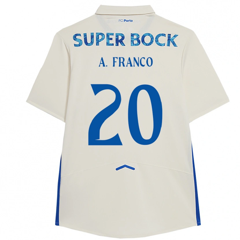 Danxen Mujer Camiseta André Franco #20 Blanco Azul Equipación Tercera 2025/26 La Camisa México
