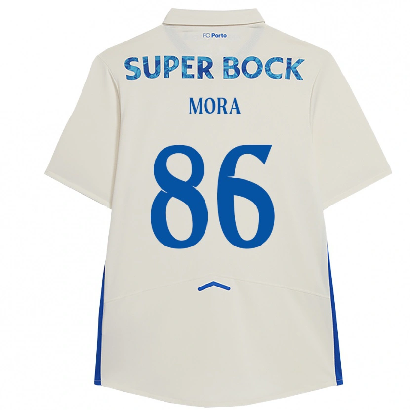 Danxen Mujer Camiseta Rodrigo Mora #86 Blanco Azul Equipación Tercera 2025/26 La Camisa México