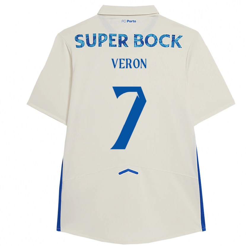 Danxen Mujer Camiseta Gabriel Veron #7 Blanco Azul Equipación Tercera 2025/26 La Camisa México