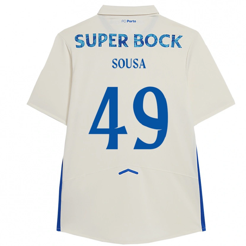 Danxen Mujer Camiseta Gonçalo Sousa #49 Blanco Azul Equipación Tercera 2025/26 La Camisa México