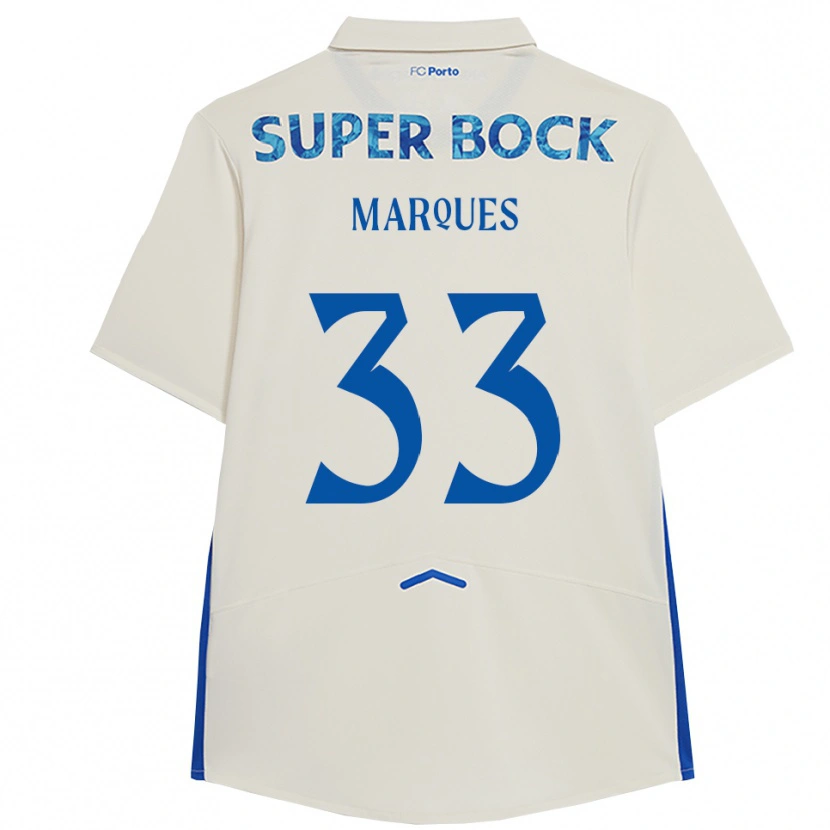 Danxen Mujer Camiseta Bárbara Marques #33 Blanco Azul Equipación Tercera 2025/26 La Camisa México