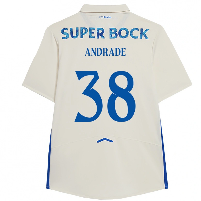 Danxen Mujer Camiseta Fernando Andrade #38 Blanco Azul Equipación Tercera 2025/26 La Camisa México