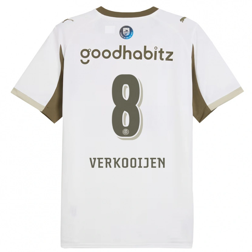 Danxen Mujer Camiseta Nicolas Verkooijen #8 Blanco Gris Equipación Tercera 2025/26 La Camisa México