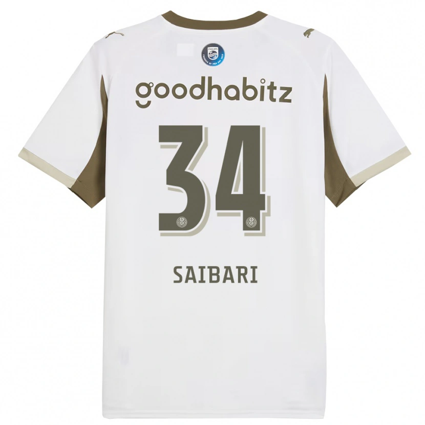 Danxen Mujer Camiseta Ismael Saibari #34 Blanco Gris Equipación Tercera 2025/26 La Camisa México