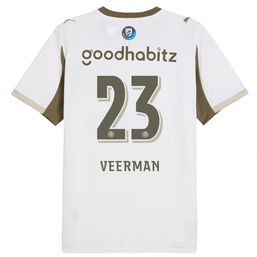 Danxen Mujer Camiseta Joey Veerman #23 Blanco Gris Equipación Tercera 2025/26 La Camisa México
