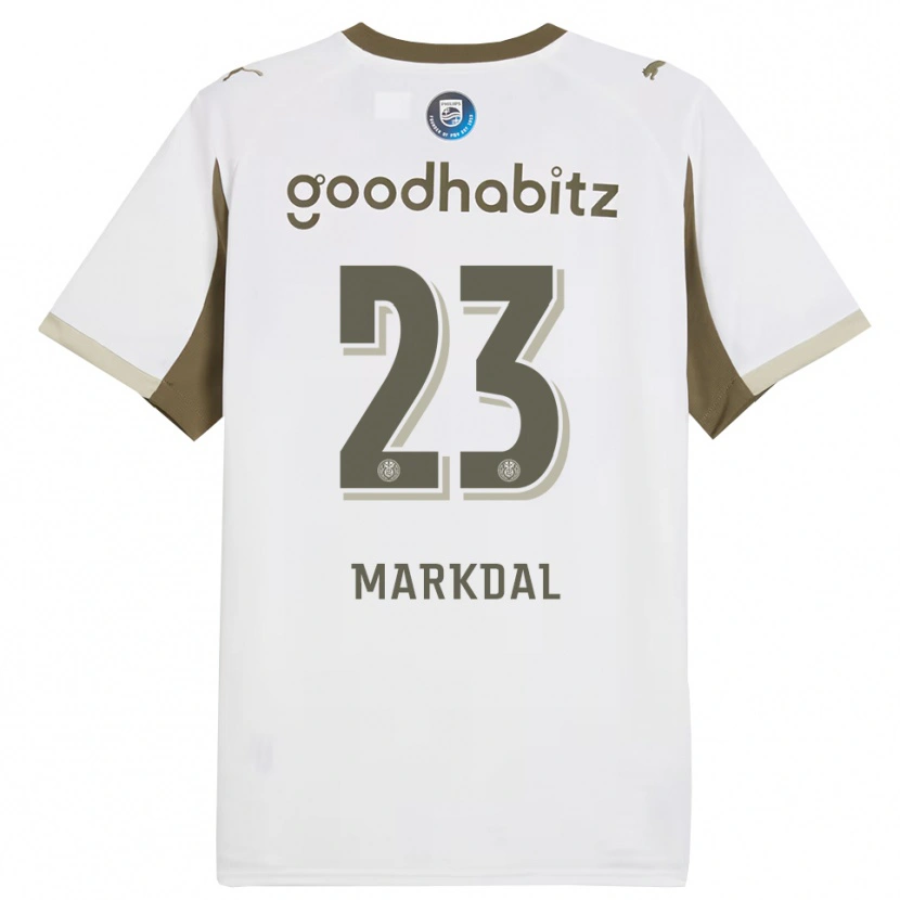 Danxen Mujer Camiseta Mikkel Markdal #23 Blanco Gris Equipación Tercera 2025/26 La Camisa México