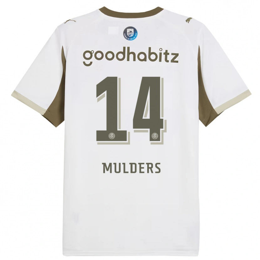 Danxen Mujer Camiseta Boet Mulders #14 Blanco Gris Equipación Tercera 2025/26 La Camisa México