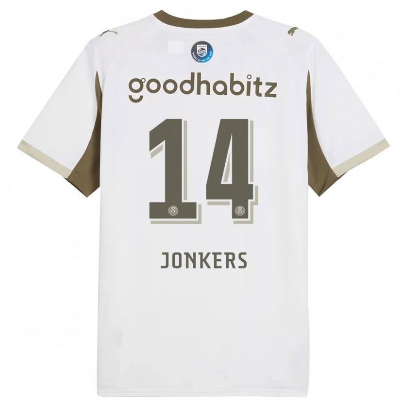 Danxen Mujer Camiseta Brent Jonkers #14 Blanco Gris Equipación Tercera 2025/26 La Camisa México