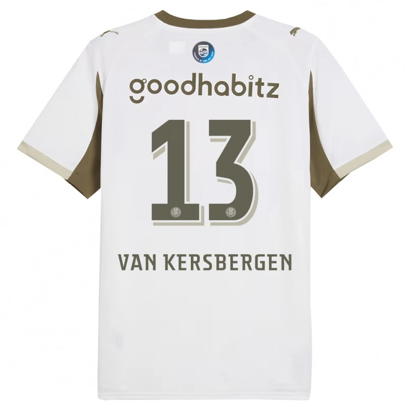 Danxen Mujer Camiseta Sander Van Kersbergen #13 Blanco Gris Equipación Tercera 2025/26 La Camisa México