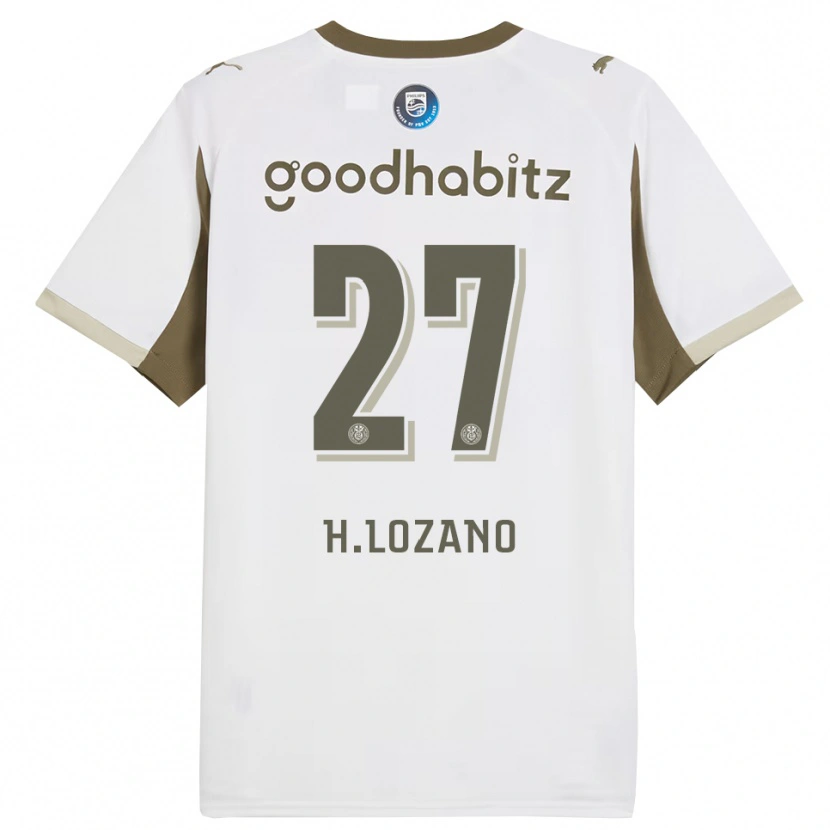 Danxen Mujer Camiseta Hirving Lozano #27 Blanco Gris Equipación Tercera 2025/26 La Camisa México