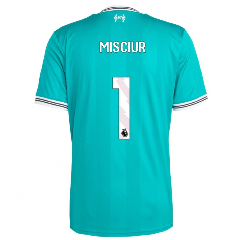 Danxen Mujer Camiseta Kornel Misciur #1 Verde Blanco Equipación Tercera 2025/26 La Camisa México