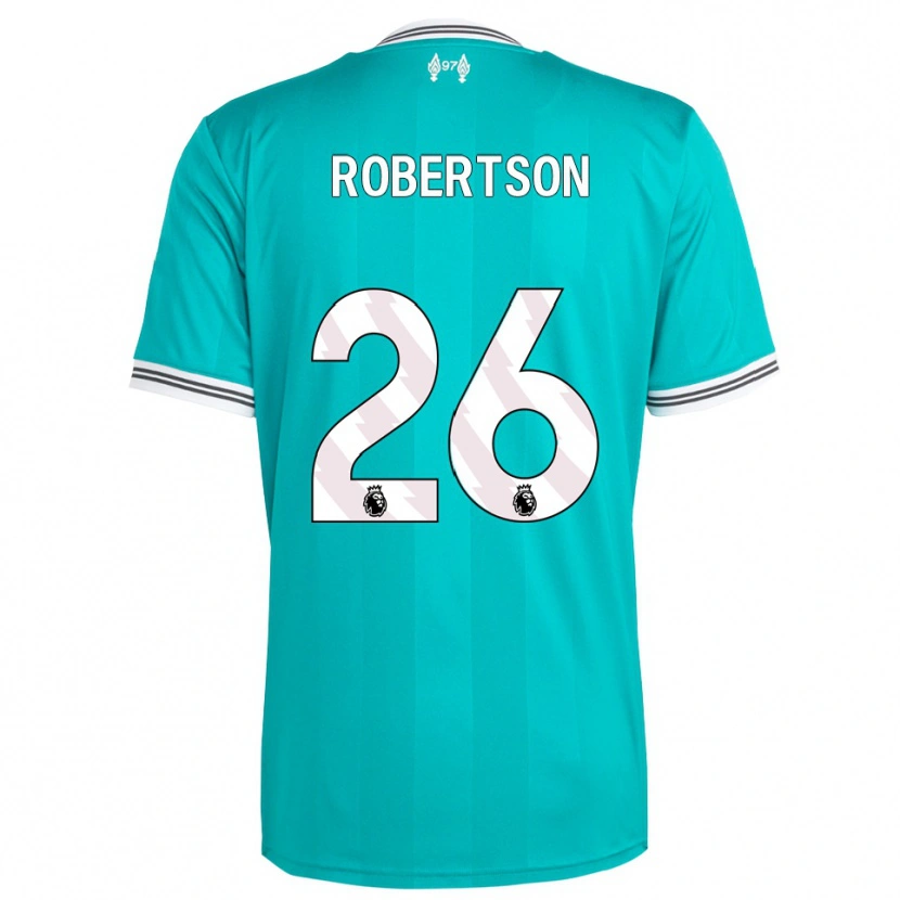 Danxen Mujer Camiseta Andrew Robertson #26 Verde Blanco Equipación Tercera 2025/26 La Camisa México