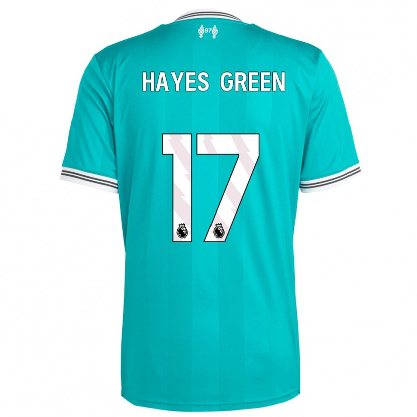 Danxen Mujer Camiseta Charlie Hayes-Green #17 Verde Blanco Equipación Tercera 2025/26 La Camisa México