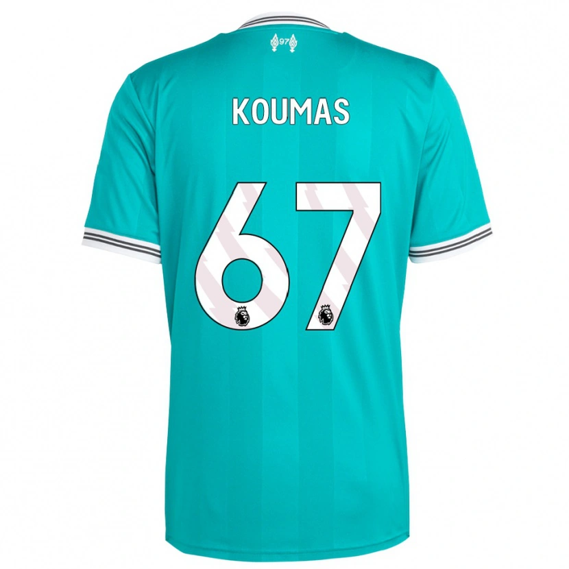 Danxen Mujer Camiseta Lewis Koumas #67 Verde Blanco Equipación Tercera 2025/26 La Camisa México