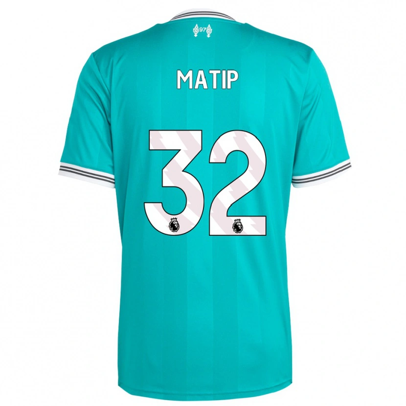 Danxen Mujer Camiseta Joel Matip #32 Verde Blanco Equipación Tercera 2025/26 La Camisa México