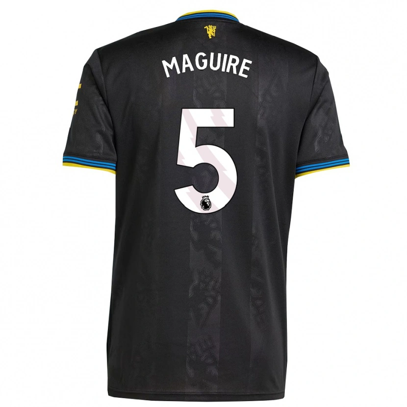 Danxen Mujer Camiseta Harry Maguire #5 Negro Amarillo Azul Equipación Tercera 2025/26 La Camisa México