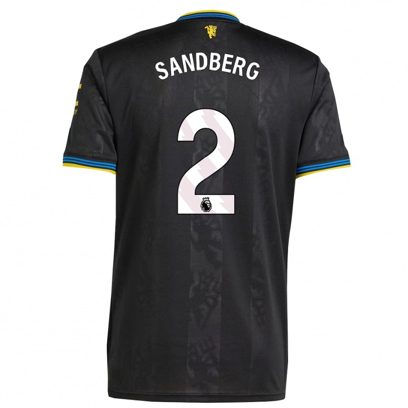 Danxen Mujer Camiseta Anna Sandberg #2 Negro Amarillo Azul Equipación Tercera 2025/26 La Camisa México