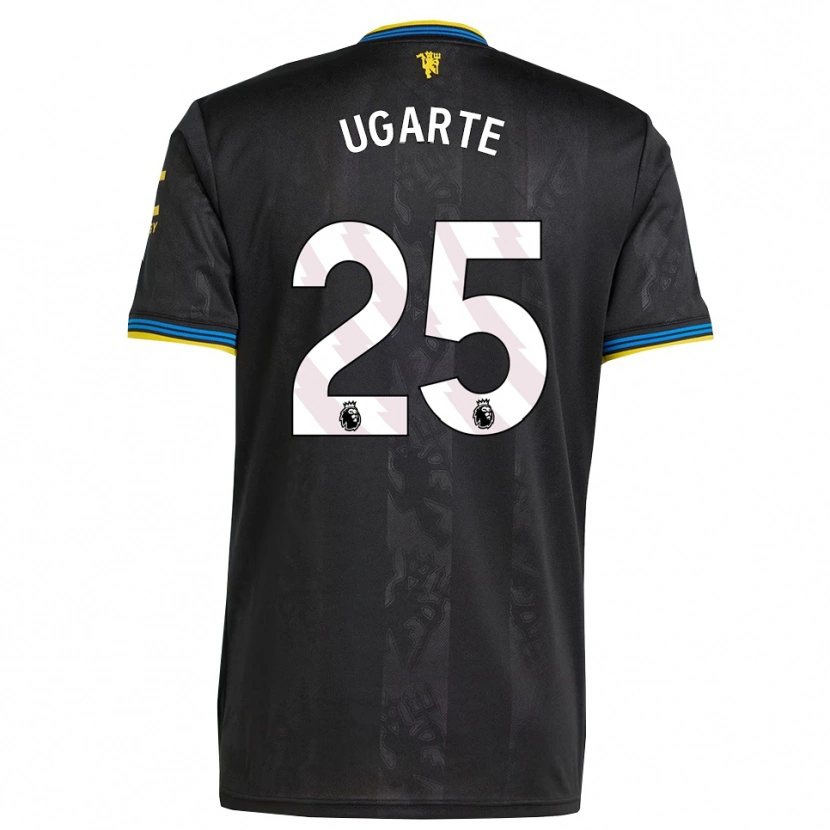 Danxen Mujer Camiseta Manuel Ugarte #25 Negro Amarillo Azul Equipación Tercera 2025/26 La Camisa México
