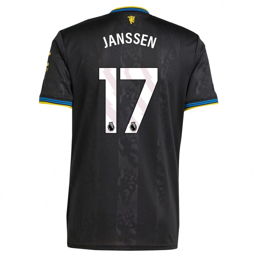 Danxen Mujer Camiseta Dominique Janssen #17 Negro Amarillo Azul Equipación Tercera 2025/26 La Camisa México
