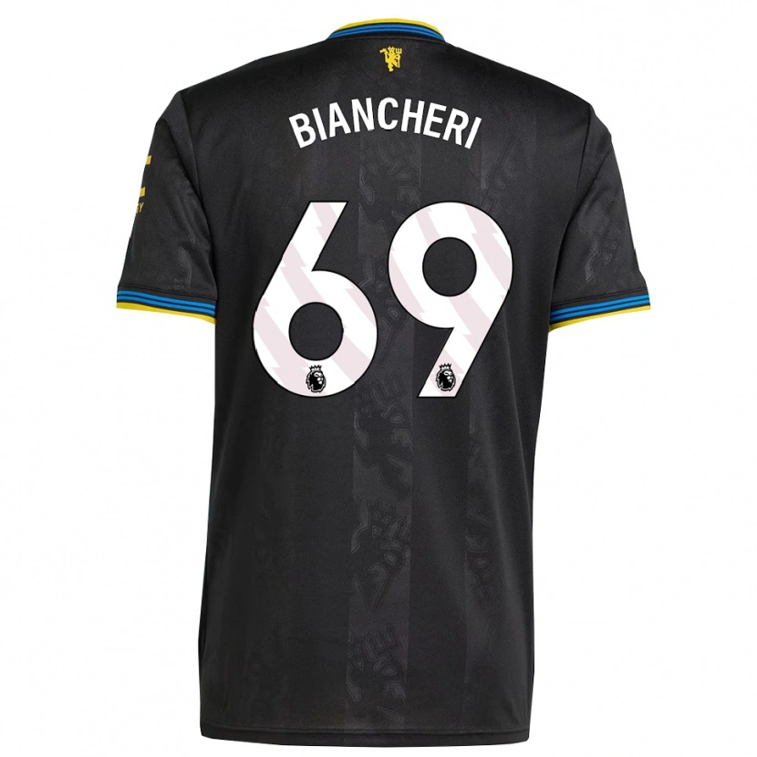Danxen Mujer Camiseta Gabriele Biancheri #69 Negro Amarillo Azul Equipación Tercera 2025/26 La Camisa México