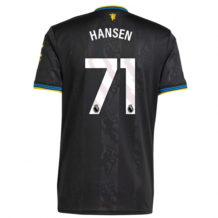Danxen Mujer Camiseta Isak Hansen-Aaroen #71 Negro Amarillo Azul Equipación Tercera 2025/26 La Camisa México