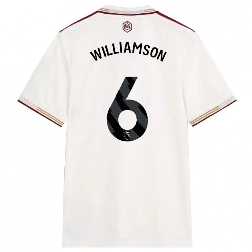 Danxen Mujer Camiseta Leah Williamson #6 Blanco Roto Borgoña Equipación Tercera 2025/26 La Camisa México