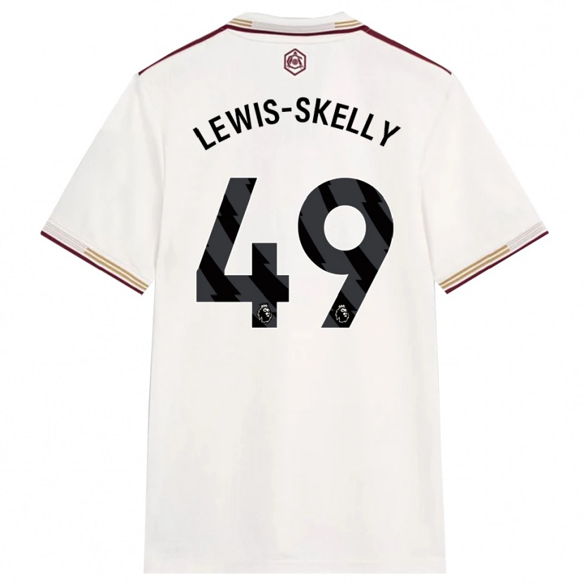 Danxen Mujer Camiseta Myles Lewis-Skelly #49 Blanco Roto Borgoña Equipación Tercera 2025/26 La Camisa México