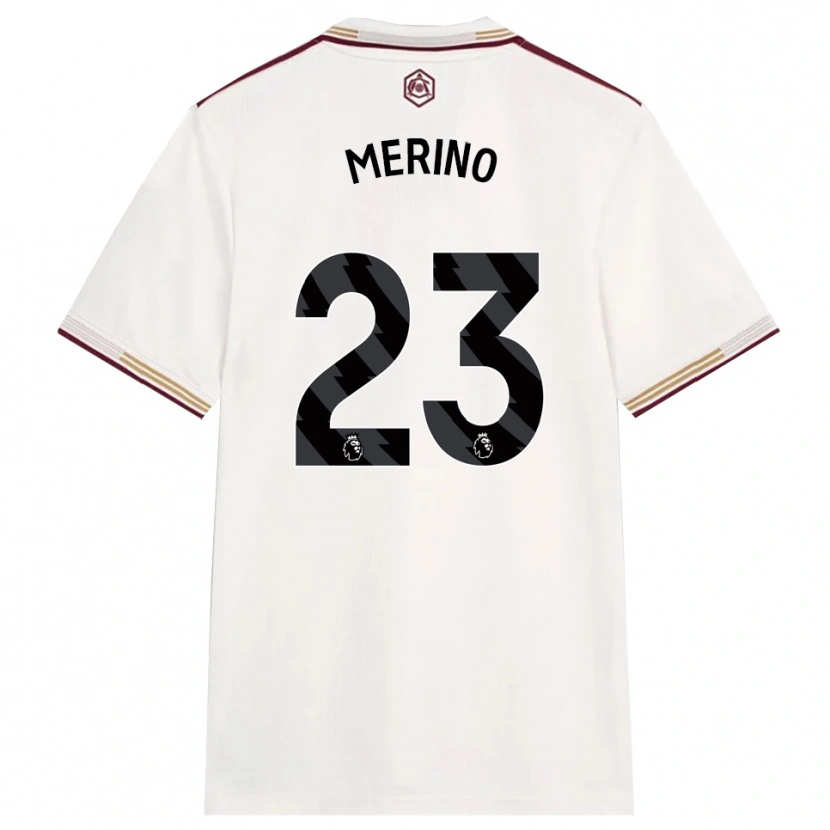 Danxen Mujer Camiseta Mikel Merino #23 Blanco Roto Borgoña Equipación Tercera 2025/26 La Camisa México