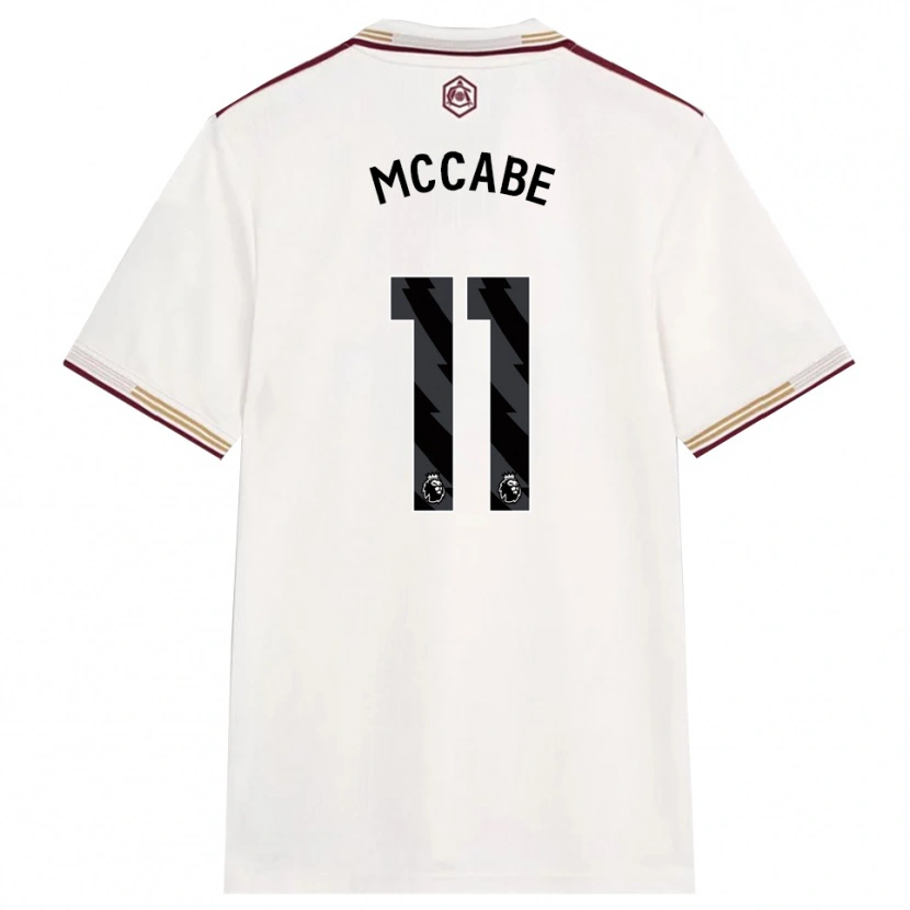 Danxen Mujer Camiseta Katie Mccabe #11 Blanco Roto Borgoña Equipación Tercera 2025/26 La Camisa México