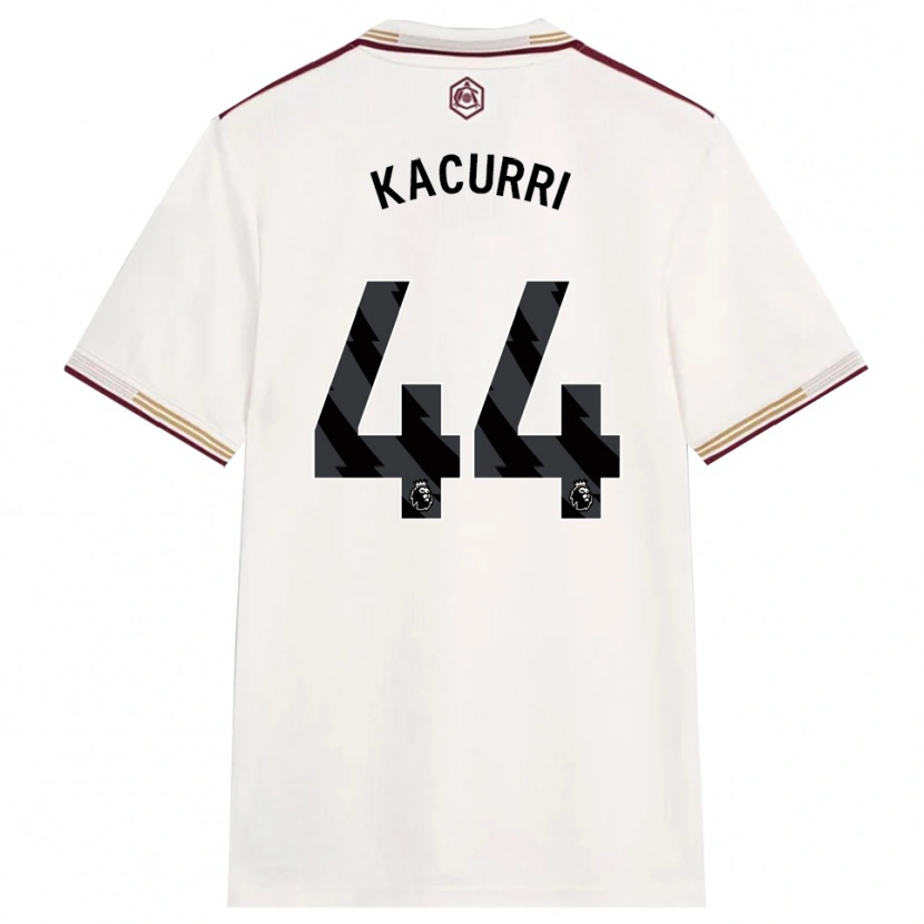 Danxen Mujer Camiseta Maldini Kacurri #44 Blanco Roto Borgoña Equipación Tercera 2025/26 La Camisa México