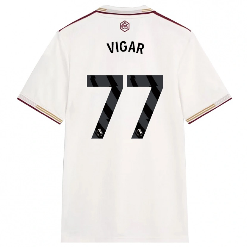 Danxen Mujer Camiseta Billy Vigar #77 Blanco Roto Borgoña Equipación Tercera 2025/26 La Camisa México